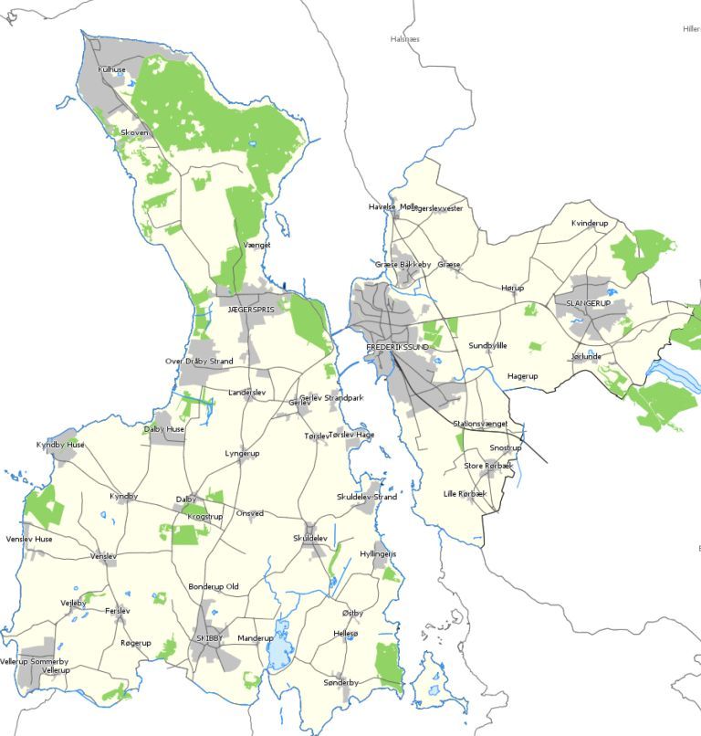 Kort Over Frederikssund Kommune Kommunens kort   Frederikssund Kommune Kort Over Frederikssund Kommune